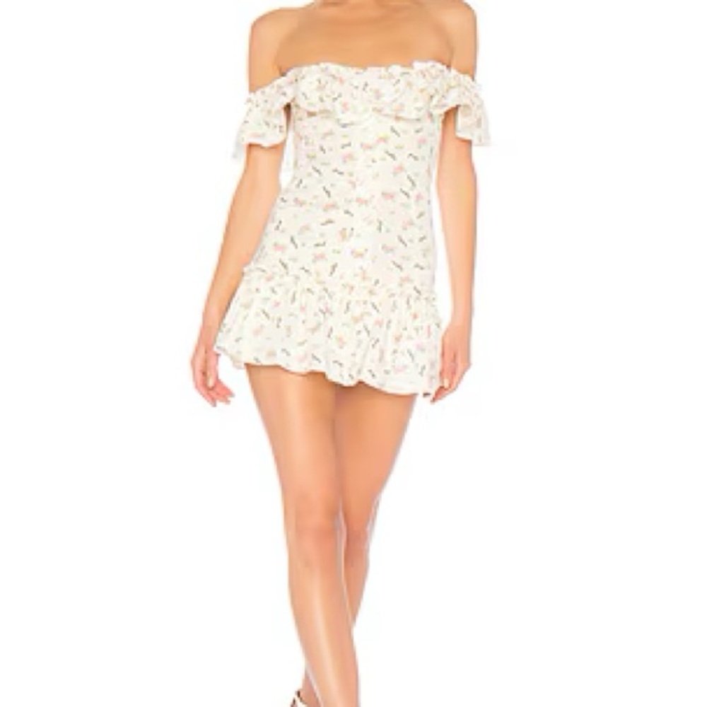 Button Up Ruffle Fit & Flare in Send Nudes Floral
LPA